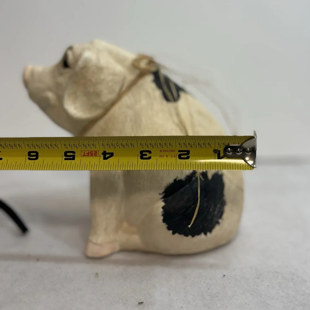 Black Spotted Pig Bank Raffia‎ Decorated